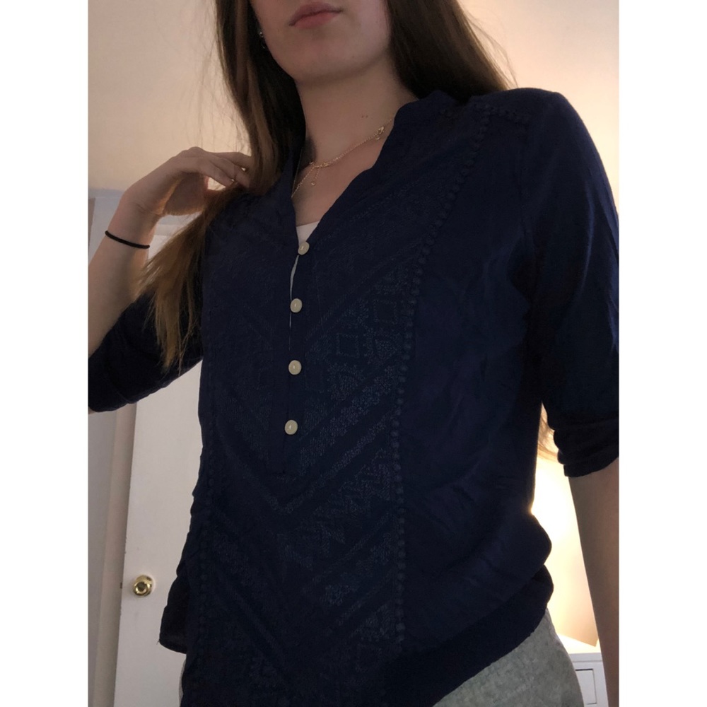 Blue Button Up Blouse